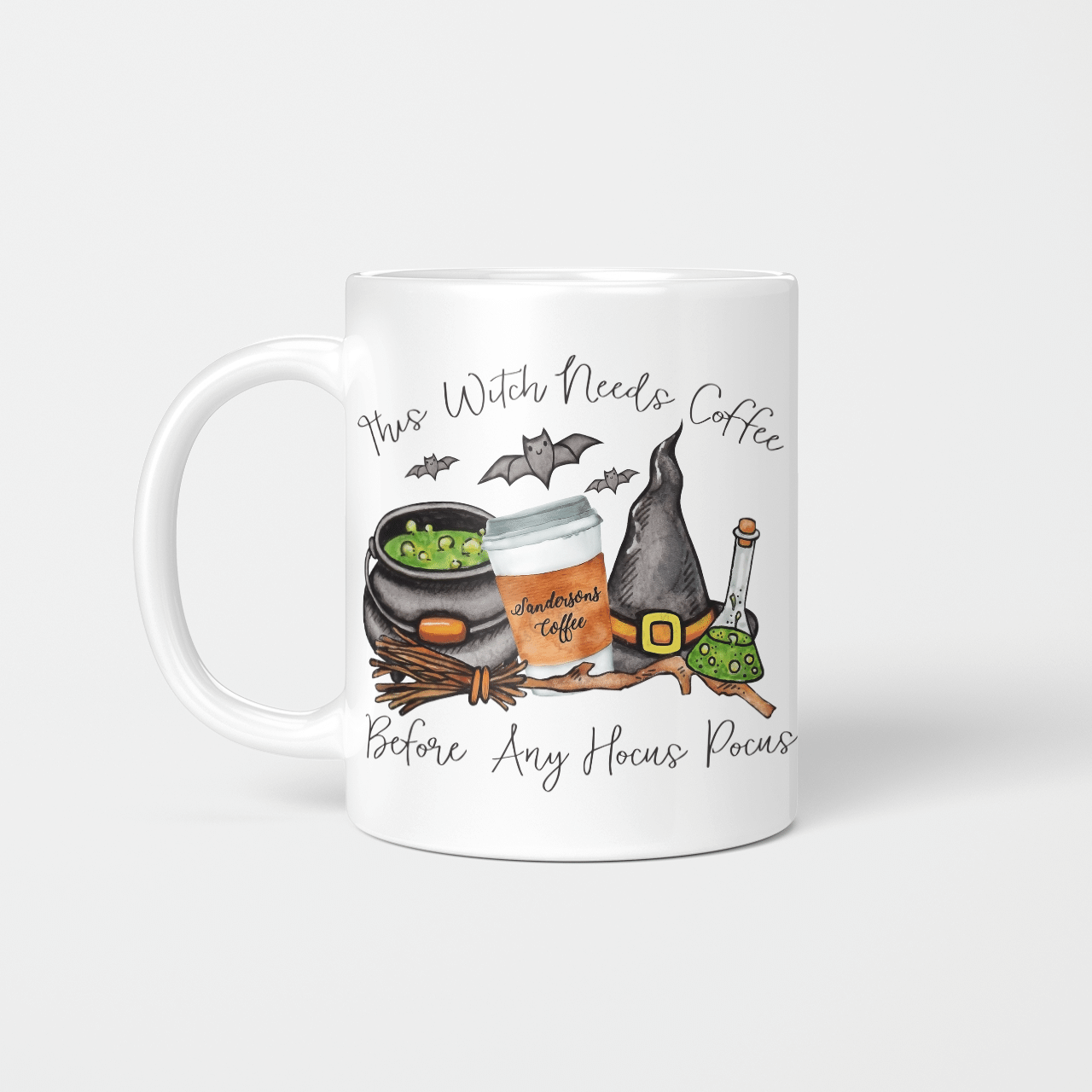 This Witch Need Coffee Before Any Hocus Pocus Coffee Mug Style: Beverage Mug, Color: White