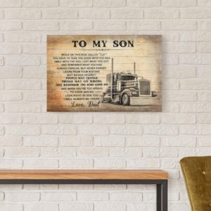 To My Son from Love Dad Truck Driver Canvas Wall Art product photo 2
