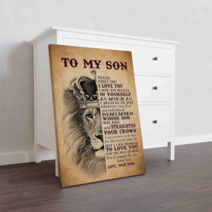 To My Son Never Forget I Love You Canvas Lion Son Canvas product photo 3