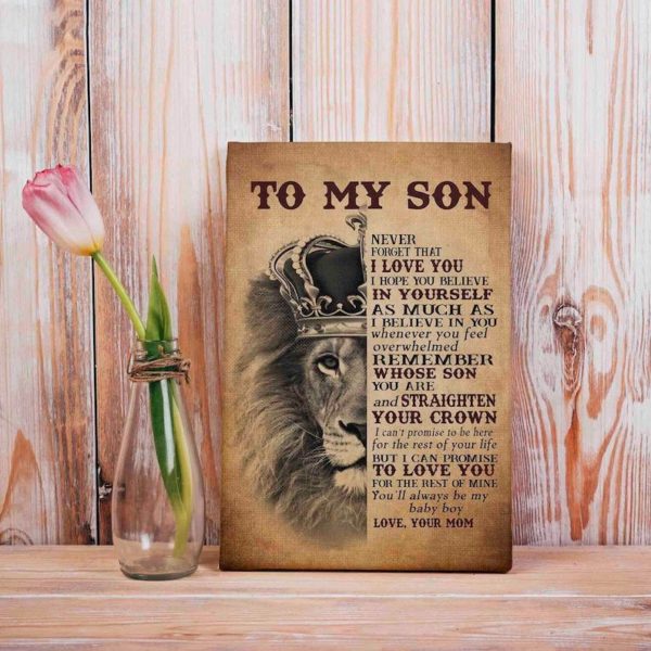 To My Son Never Forget I Love You Canvas Lion Son Canvas product photo 4
