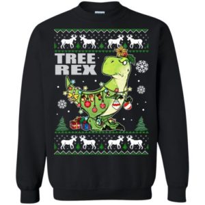 Tree Rex Ugly T-rex Christmas Sweatshirt Christmas Sweatshirt Black S
