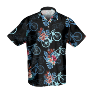 Tropical Cycling Bikecycle Hawaiian Shirt Short Sleeve Hawaiian Shirt White S