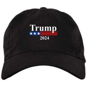 Trump 2024 Cap BX001 Brushed Twill Unstructured Dad Cap Black One Size