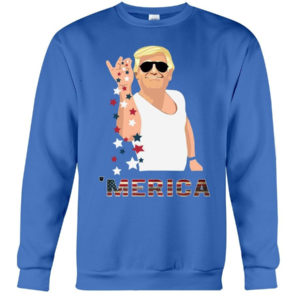 Trump Bae Salt Merica American Flag Shirt Crewneck Sweatshirt Royal Blue S
