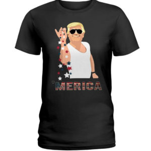 Trump Bae Salt Merica American Flag Shirt Ladies T-Shirt Black S