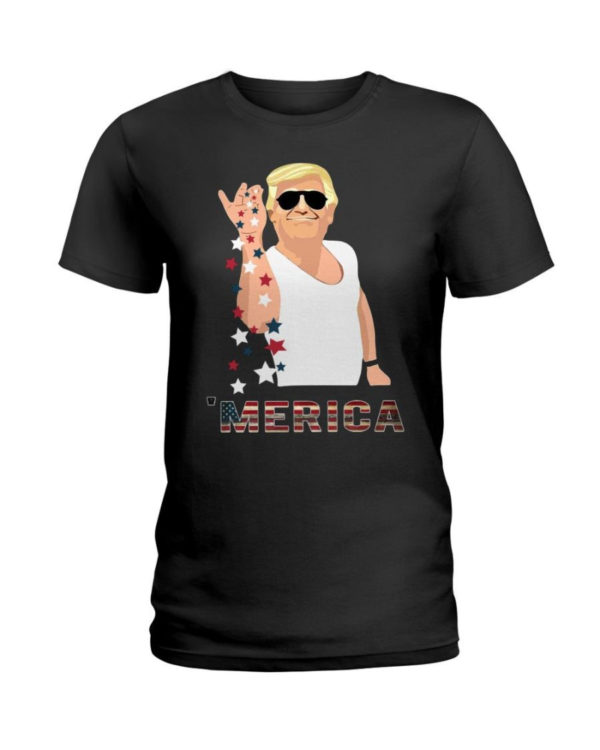 Trump Bae Salt Merica American Flag Shirt Ladies T-Shirt Black S