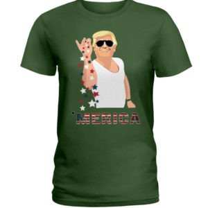 Trump Bae Salt Merica American Flag Shirt Ladies T-Shirt Forest Green S