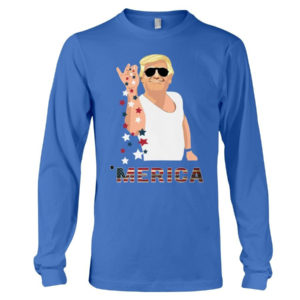 Trump Bae Salt Merica American Flag Shirt Long Sleeve Tee Royal Blue S