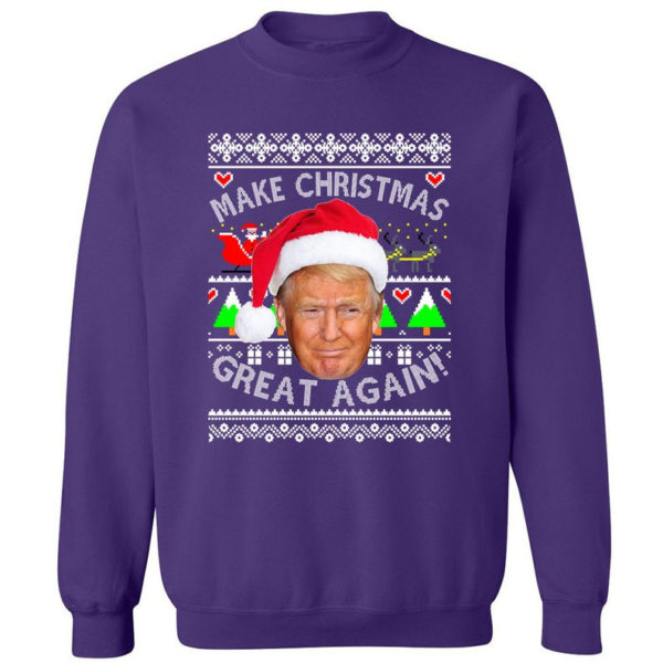 Trump Make Christmas Great Again Christmas Sweatshirt Sweatshirt Purple S