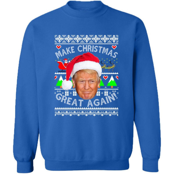 Trump Make Christmas Great Again Christmas Sweatshirt Sweatshirt Royal Blue S
