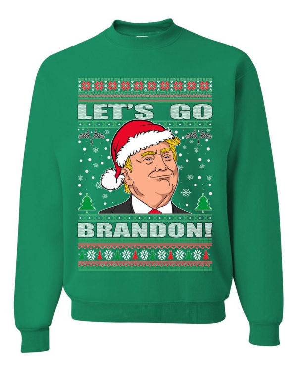 Trump Ugly Christmas Let's Go Brandon Christmas Sweatshirt Sweatshirt Kelly S