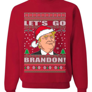 Trump Ugly Christmas Let's Go Brandon Christmas Sweatshirt Sweatshirt Red S
