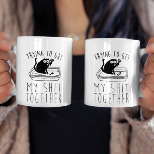 Trying To Get My Shit Together Black Cat Coffee Mug product photo 2