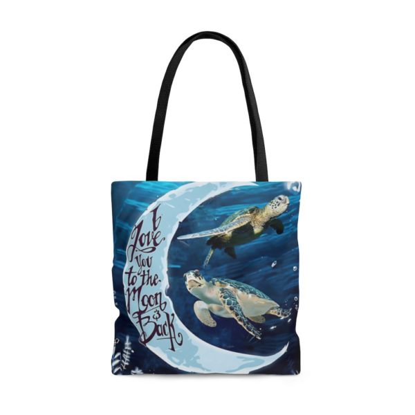 Turtle In The Sea, I Love You To The Moon And Back All Over Print Tote Bag Large
