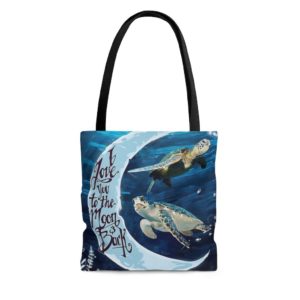 Turtle In The Sea, I Love You To The Moon And Back All Over Print Tote Bag Small