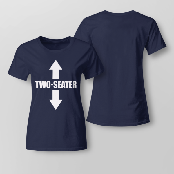 Two Seater Funny Shirt Ladies T-shirt Navy XS
