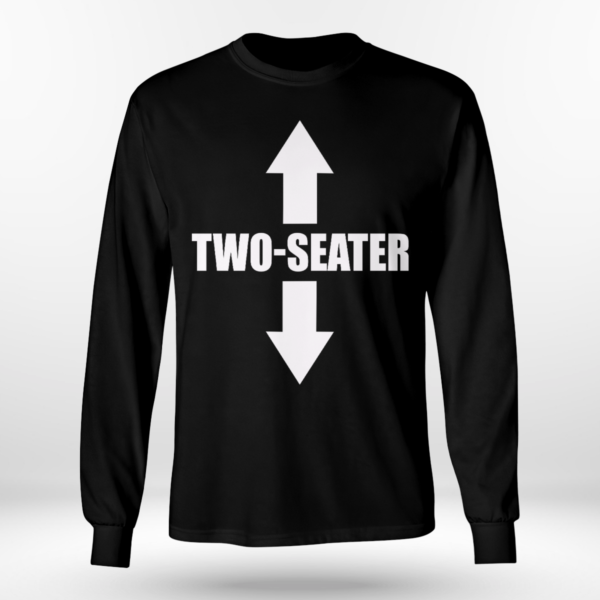 Two Seater Funny Shirt Long Sleeve Tee Black S