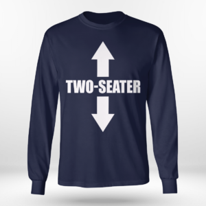 Two Seater Funny Shirt Long Sleeve Tee Navy S