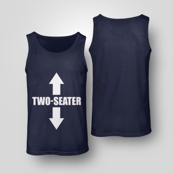 Two Seater Funny Shirt Unisex Tank Navy S
