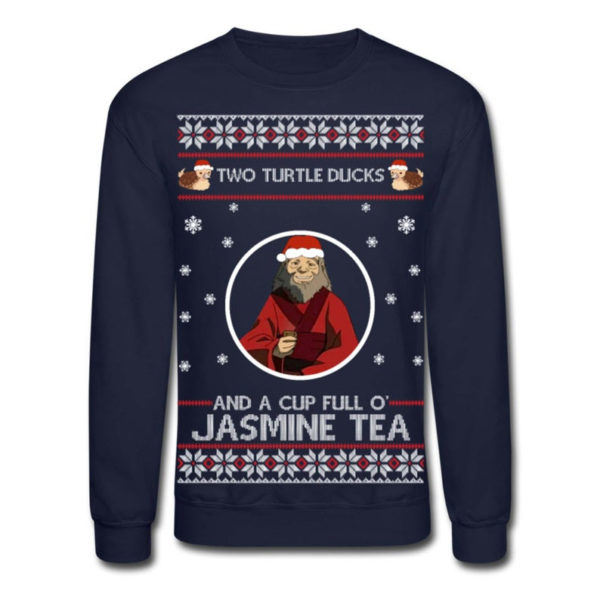 Two Turtle Ducks And A Cup Full O' Jasmine Tea Christmas Sweatshirt product photo 1