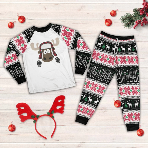 Ugly Moose Christmas Reindeer Family Set Pajamas Christmas Pajamas product photo 1