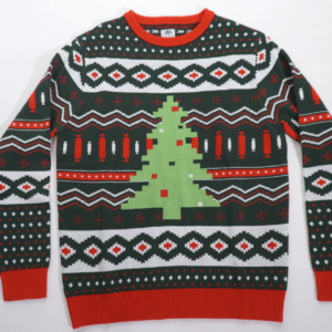 Ugly Pixelated Christmas Tree Sweater AOP Sweater Black S