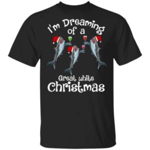 Ugly Shark I’m Dreaming Of A Great White Christmas Shirt Unisex T-Shirt Black S