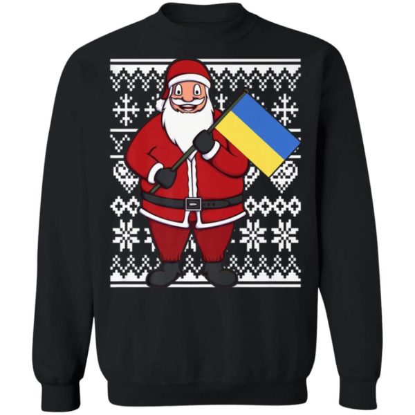 Ukraine Flag Santa Ukrainian Christmas Shirt Sweatshirt Black S