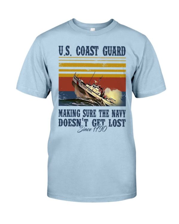 Us Coast Guard Making Sure The Navy Doesn't Get Lost Shirt Classic T-Shirt Light Blue S