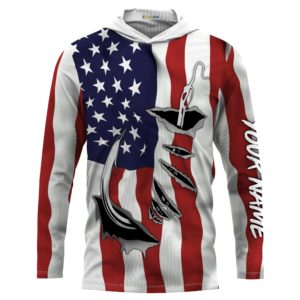 US fishing fish hook american flag 3d all over print shirt 3D Hoodie S