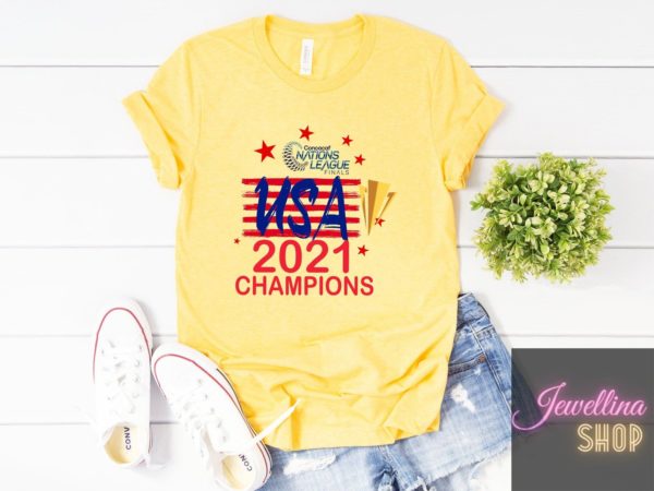 USA Concacaf Champion Nations League 2021 Shirt Unisex T-Shirt Yellow S