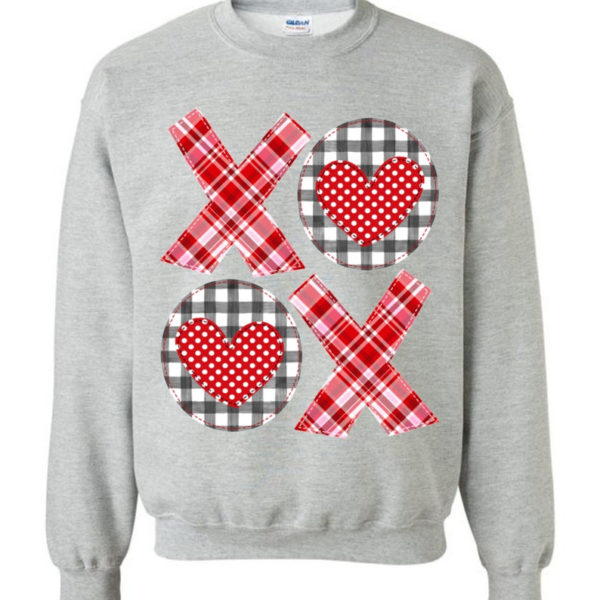 Valentine's Day Love XOXO Sweatshirt Sweatshirt Gray S