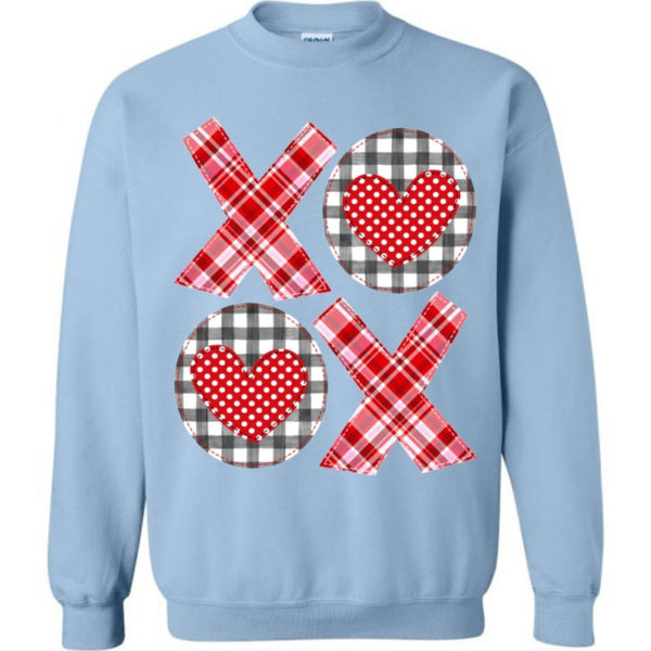 Valentine's Day Love XOXO Sweatshirt Sweatshirt Light Blue S