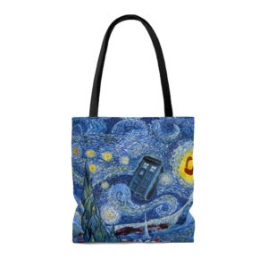 Van Gogh’s Painting Starry Night Doctor Who All Over Print Tote Bag product photo 1