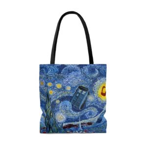Van Gogh’s Painting Starry Night Doctor Who All Over Print Tote Bag product photo 5