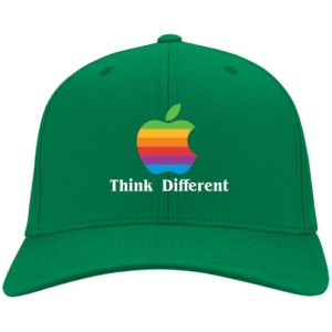 Vintage Think Different Apple Mac Hat | Cap CP80 Twill Cap Kelly Green One Size