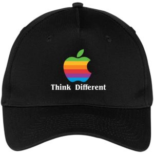 Vintage Think Different Apple Mac Hat | Cap CP86 Five Panel Twill Cap Black One Size