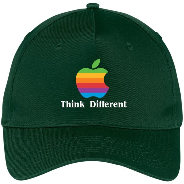 Vintage Think Different Apple Mac Hat | Cap CP86 Five Panel Twill Cap Hunter One Size