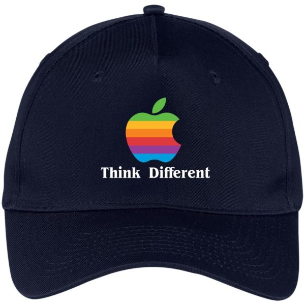 Vintage Think Different Apple Mac Hat | Cap CP86 Five Panel Twill Cap Navy One Size