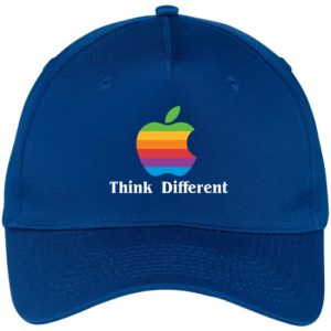 Vintage Think Different Apple Mac Hat | Cap CP86 Five Panel Twill Cap Royal One Size