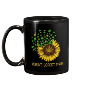 Weed Sunflower World's Dopest Mom Black Mug product photo 1