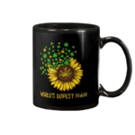 Weed Sunflower World's Dopest Mom Black Mug Black Ceramic Mug 11oz