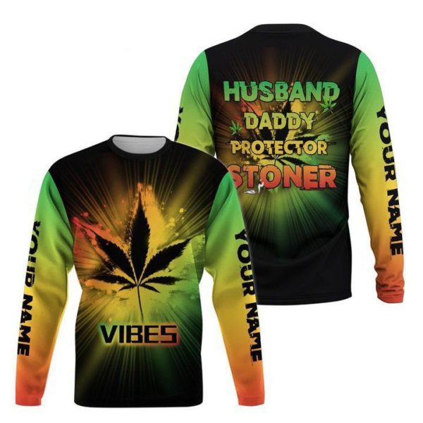 Weed Vibes Husband Daddy Protector Toner Personalized 3D Shirt 3D Sweatshirt Black S