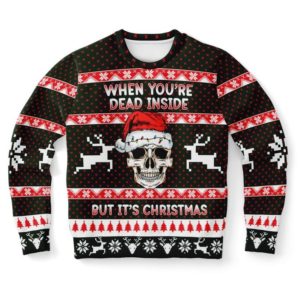 When You're Dead Inside But It's Christmas Sweater AOP Sweater Black S