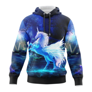 White Unicorn Anniversary Gift 3D All Over Print Hoodie 3D Hoodie Blue S