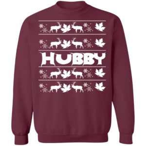 Wifey Hubby Couple Christmas Sweatshirt Hubby Maroon S