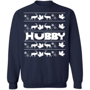 Wifey Hubby Couple Christmas Sweatshirt Hubby Navy S