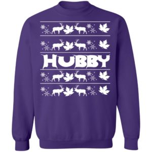 Wifey Hubby Couple Christmas Sweatshirt Hubby Purple S