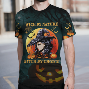 Witch By Nature Bitch By Choise Halloween Witch 3D T-Shirt product photo 3