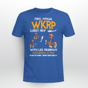 WKRP Turkey Drop Shirt Unisex T-shirt Royal Blue S